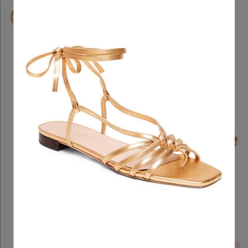 Loeffler Randall Lorelai gold wrapped sandals